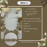 Golden Rutilated Quartz Pear Bead Strand