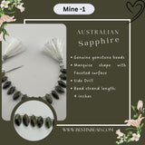 Australian Sapphire Faceted Marquise 4 inch Bead Strand 5.5X9.5-4.5X11mm & 31 Cts Natural Semi Precious Gemstone Birthstone Chakra Crafts