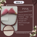 Pink Tourmaline Teardrop Bead Strand