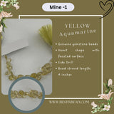 Yellow Aquamarine Natural Heart Bead Strand