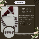 Mystic Garnet Flat Marquise Bead Strand