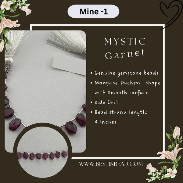 Mystic Garnet Marquise Duchess Bead Strand