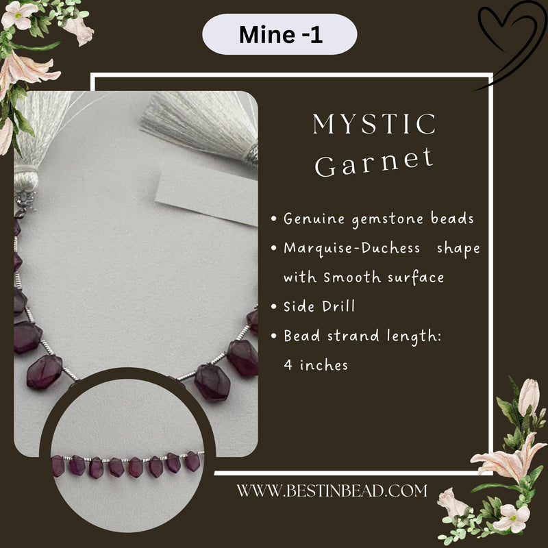 Mystic Garnet Marquise Duchess Bead Strand