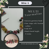 Multi Tourmaline Pear Bead Strand