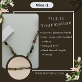 Multi Tourmaline Pear Bead Strand