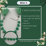 Chrysoprase Natural Coin Bead Strand