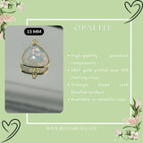 Opalite Triangle Pendant - Boho Chic Gemstone Necklace with 24kt Gold Elegance