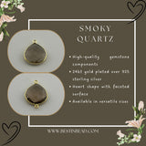 Smoky Quartz Heart Pendant - Boho Chic Gemstone Necklace with 24kt Gold Elegance