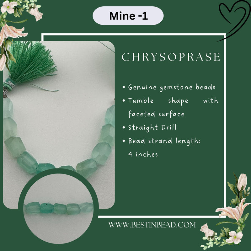 Chrysoprase Natural Tumble Bead Strand