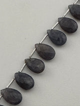 Iolite Faceted Pear 4 inch Bead Strand 5.5X9-7.5X11mm & 46 Cts Natural Semi Precious Gemstone Birthstone Women Jewelry Making Necklace DIY