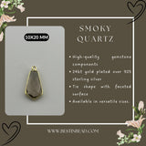 Smoky Quartz Tie Pendant - Boho Chic Gemstone Necklace with 24kt Gold Elegance