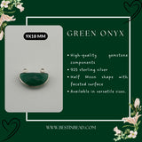 Green Onyx Moon/Crescent Pendant - Boho Chic Gemstone Necklace with 925 Sterling Silver Elegance