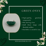 Green Onyx Moon/Crescent Pendant - Boho Chic Gemstone Necklace with 925 Sterling Silver Elegance