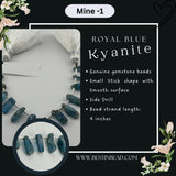 Royal Blue Kyanite Natural Stick Bead Strand