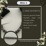 Labradorite Natural Rondelle Bead Strand