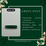 Green Onyx Rectangle/Bar Pendant - Boho Chic Gemstone Necklace with 925 Sterling Silver Elegance
