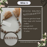 Mystic Brown Sillimanite Pear Bead Strand