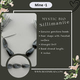 Mystic Bio Sillimanite Pear Bead Strand
