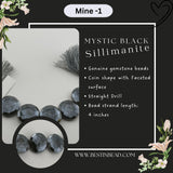 Mystic Black Sillimanite Slice Bead Strand