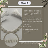 Mystic White Sillimanite Teardrop Bead Strand