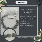 Blue Sapphire Natural Slice Bead Strand