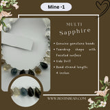 Multi Sapphire Natural Teardrop Bead Strand
