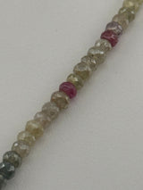 Mystic Multi Sapphire Faceted Rondelle 4 inch Bead Strand 29 Cts Natural Semi Precious Gemstone Birthstone Women Jewelry Making Crafts