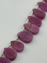Flat Pear Pink Sapphire Natural Beads - DIY Beading Supplies