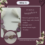 Purple Sapphire Natural Slice Bead Strand