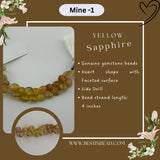 Yellow Sapphire Heart Bead Strand