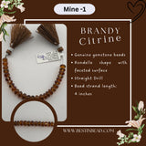 Brandy Citrine Rondelle Bead Strand