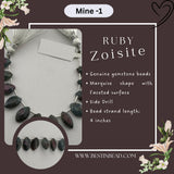 Ruby Zoisite Marquise Bead Strand