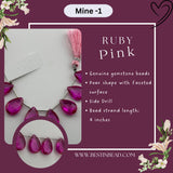 Ruby Pink Pear Bead Strand