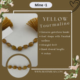 Yellow Tourmaline Oval Bead Strand