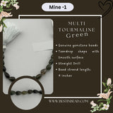 Multi Tourmaline Green Teardrop Bead Strand