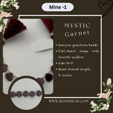 Mystic Garnet Flat Heart Bead Strand