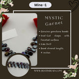 Mystic Garnet Faceted Oval CUT 4 inch Bead Strand 6-8mm & 35 Cts Natural Semi Precious Gemstone Birthstone Women Jewelry Making Necklace DIY