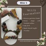Multi Tourmaline Onion Bead Strand