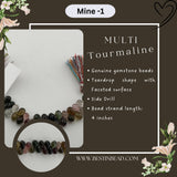 Multi Tourmaline Faceted Teardrop 4 inch Bead Strand 5X6.5-6.5X10mm & 39 Cts Natural Semi Precious Gemstone Birthstone Women Jewelry Making