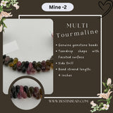 Multi Tourmaline Faceted Teardrop 4 inch Bead Strand 5X6.5-6.5X10mm & 39 Cts Natural Semi Precious Gemstone Birthstone Women Jewelry Making