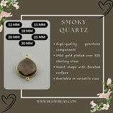 Smoky Quartz Heart Pendant - Boho Chic Gemstone Necklace with 24kt Gold Elegance