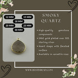 Smoky Quartz Heart Pendant - Boho Chic Gemstone Necklace with 24kt Gold Elegance
