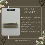 Smoky Quartz Rectangle/Bar Pendant - Boho Chic Gemstone Necklace with 24kt Gold Elegance