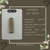 Smoky Quartz Rectangle/Bar Pendant - Boho Chic Gemstone Necklace with 24kt Gold Elegance