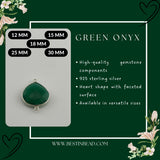 Green Onyx Heart Pendant - Boho Chic Gemstone Necklace with 925 Sterling Silver Elegance