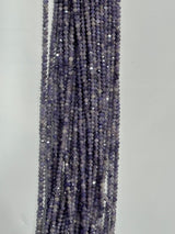 Light Purple Silverite Rondelle Gemstone Beads - Natural Semi Precious Bead Strand - Sizes 2mm to 7mm - Jewelry Making Supplies