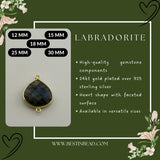 Labradorite Heart Pendant - Boho Chic Gemstone Necklace with 24kt Gold Elegance