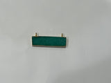 Blue Druzy Rectangle Pendant: 24K Gold Plated, Sterling Silver Bezel (8X30mm)