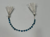 Blue Apatite Faceted Heart 4 inch Bead Strand 3.5-4.5mm & 12 Cts Natural Semi Precious Gemstone Birthstone Women Jewelry Making Necklace DIY