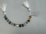 Multi Sapphire Faceted Teardrop Beads | Natural Gemstone | 25 Carats | 4 Inch Strand | Birthstone | Jewelry Making | DIY Crafts